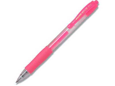 Rollerball gelpen, 0.7 mm, 0.32 mm, Neon Pink, Pilot G-2 Medium BL-G2-7-NP