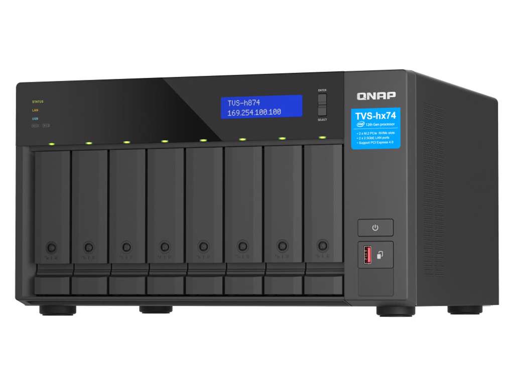 QNAP TVS-h874X NAS Tower Intel® Core™ i9 64 GB DDR4 QuTS hero Sort