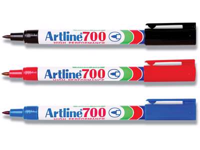 Marker, Rund spids, 0.7 mm, Sort, Artline EK-700