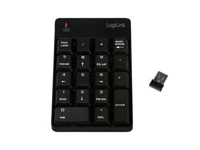 LogiLink ID0120 numerisk tastatur Laptop RF trådløst Sort