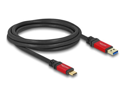 DeLOCK 80618 USB-kabel USB 3.2 Gen 2 (3.1 Gen 2) 2 m USB A USB C Sort, Rød