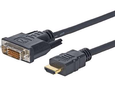 Microconnect HDM192411 videokabel adapter 1 m HDMI Type A (Standard) DVI-D Sort