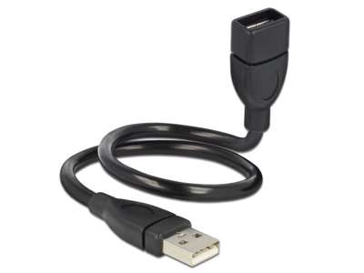 DeLOCK 35cm USB 2.0 USB-kabel 0,35 m USB A Sort