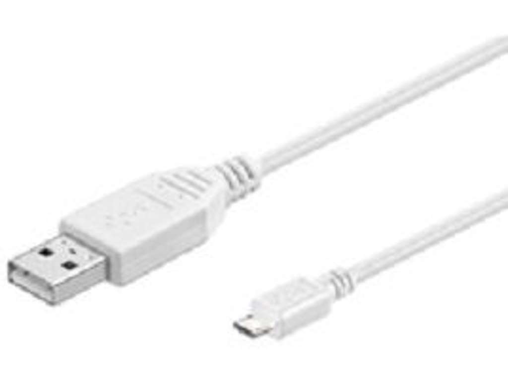 Microconnect USBABMICRO18W USB-kabel USB 2.0 1,8 m USB A Micro-USB B Hvid