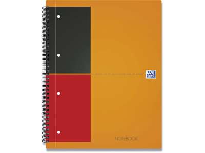 Notesblok, A4+, Linjeret, Sort-rød-orange, Oxford International NoteBook Scribzee