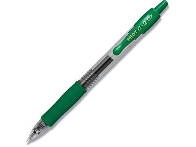 Rollerball gelpen, 0.7 mm, 0.32 mm, Grøn, Pilot G-2 Medium BL-G2-7-G