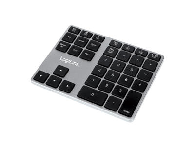 LogiLink ID0187 numerisk tastatur Universel Bluetooth Aluminium, Sort