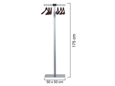Garderobestativ, 175x50x50 cm, Stålrør, Inkl. træbøjler, Unilux Spirit