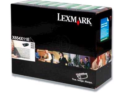 Toner, X654X11E, Black-sort, 36.000 sider, Lexmark 