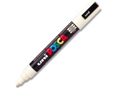 Paint marker, 1.8-2.5 mm, Elfenben, Rund spids, uni Posca PC-5M