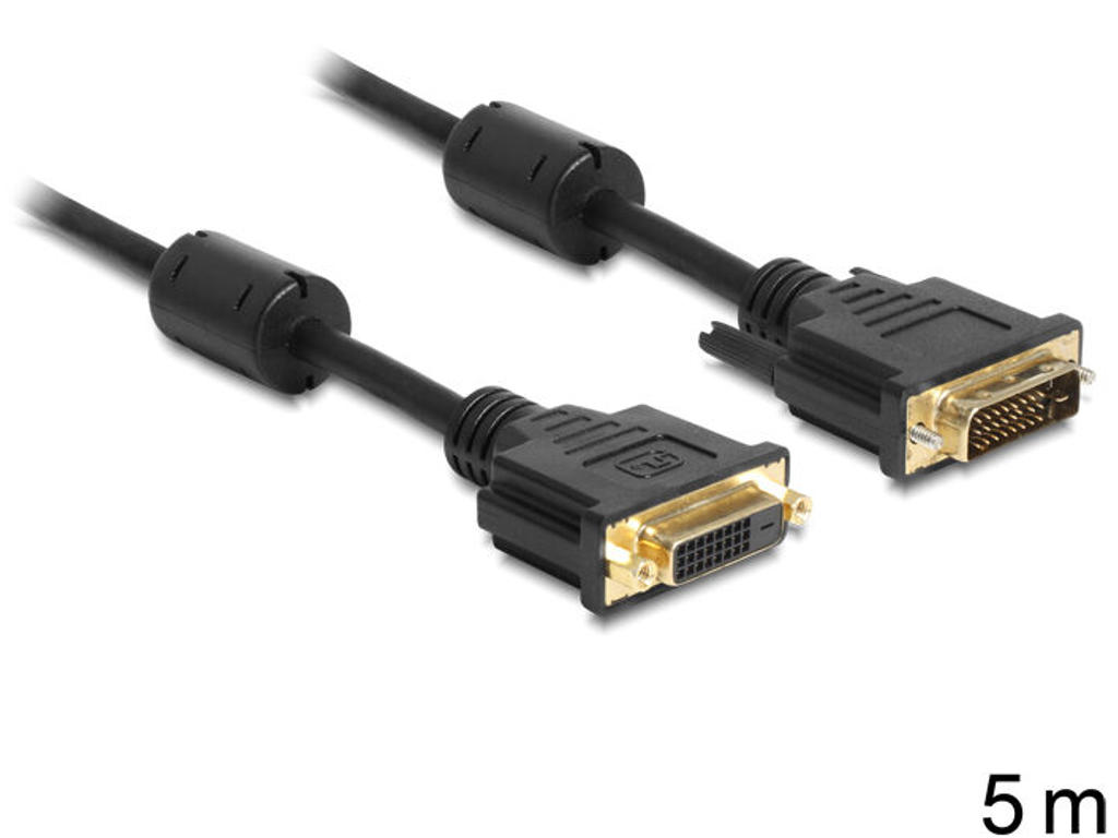 DeLOCK DVI-D/DVI-D 5m DVI kabel Sort