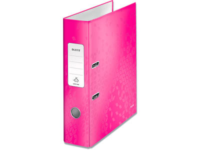 Brevordner, A4, 8 cm, Metallic pink, Leitz 180° WOW Bred