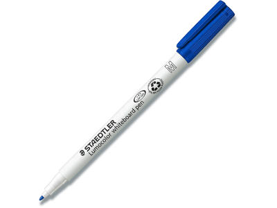 Whiteboard marker, Rund spids, Blå, 1 mm, Staedtler Lumocolor 301