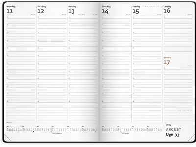 Kalender, 2025, City Diplomat Uge, 1 uge pr. opslag, Sort, Mayland