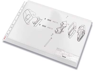 Plastlomme, A3, Åben top-tværformat, 0.085 mm, 10 stk, Esselte 