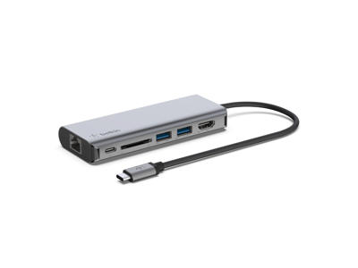 Belkin AVC008BTSGY dockingstation USB 3.2 Gen 1 (3.1 Gen 1) Type-C Sort, Grå