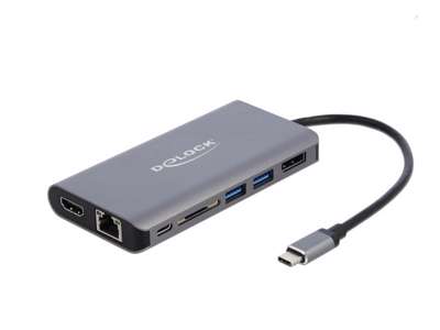 DeLOCK 87683 dockingstation Ledningsført USB 3.2 Gen 1 (3.1 Gen 1) Type-C Grå