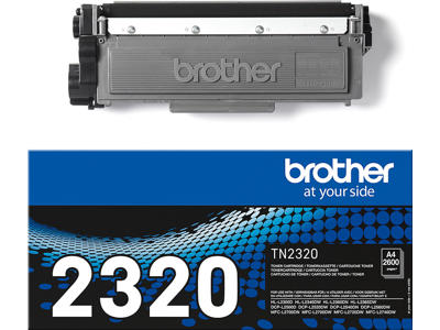 Toner, TN2320, Black-sort, 2.600 sider, Brother 