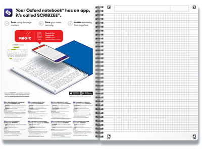 Notesblok, A4, Kvadreret, Assorterede farver, Oxford Urban Mix Scribzee