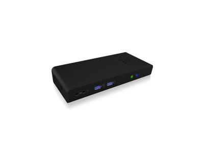 ICY BOX IB-DK2251AC Ledningsført USB 3.2 Gen 2 (3.1 Gen 2) Type-A Sort