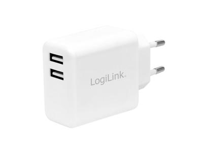 LogiLink PA0210W oplader til mobil enhed Smartphone, Tablet Hvid Vekselstrøm Indendørs