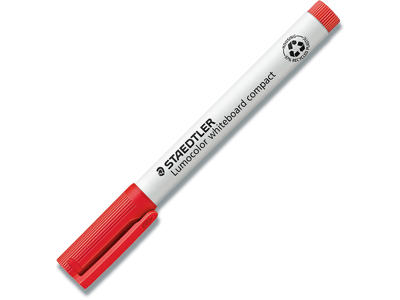 Whiteboard marker, Rund spids, Rød, 1-2 mm, Staedtler Lumocolor 341