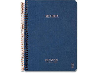 Notesblok, A5, Linjeret, Navy, Kozo Premium