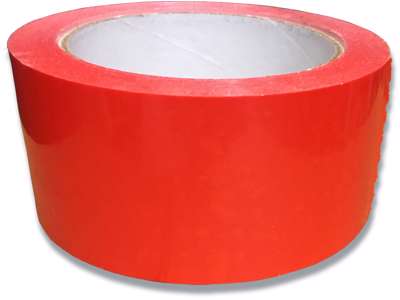 Tape - emballage, 50mm x 66m, Rød, 1 rulle, PVC