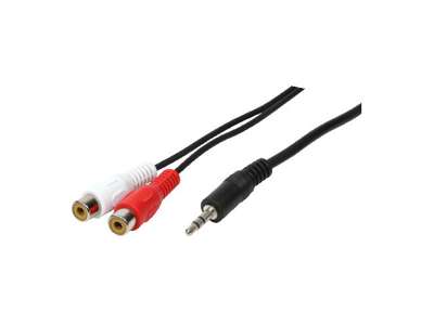 LogiLink 1x3.5mm - 2xRCA, 5m lydkabel 3.5mm Sort