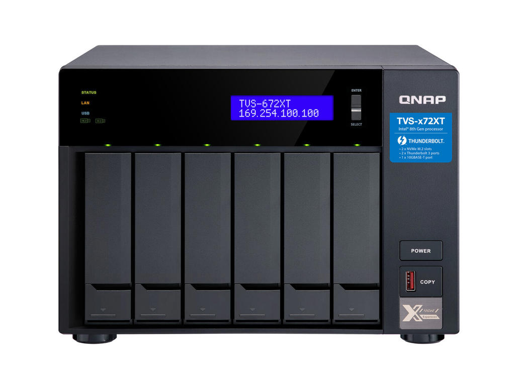 QNAP TVS-672XT NAS Tower Intel® Core™ i3 8 GB DDR4 QNAP QTS Sort