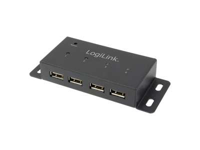 LogiLink UA0141A interface hub 480 Mbit/s Sort