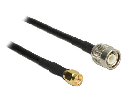 DeLOCK 89507 koaxial kabel RG-58 C/U 10 m TNC SMA Sort