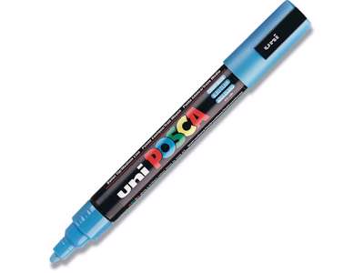 Paint marker, 1.8-2.5 mm, Lyseblå, Rund spids, uni Posca PC-5M