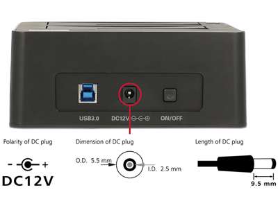 DeLOCK 62661 drev dockingstation USB 3.2 Gen 1 (3.1 Gen 1) Type-B Sort