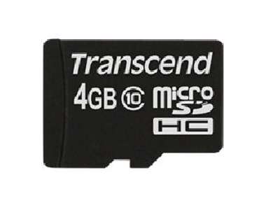 Transcend TS4GUSDC10 hukommelseskort 4 GB MicroSDHC NAND Klasse 10