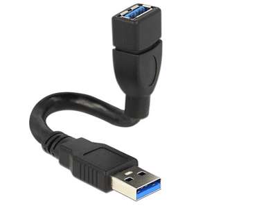 DeLOCK 0.15m 2xUSB3.0-A USB-kabel USB 3.2 Gen 1 (3.1 Gen 1) 0,15 m USB A Sort