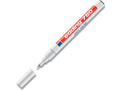 Paint marker, 0.8 mm, Hvid, Metalindfattet spids, Edding Paint 780