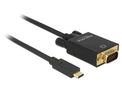 DeLOCK 85262 videokabel adapter 2 m USB Type-C VGA (D-Sub) Sort