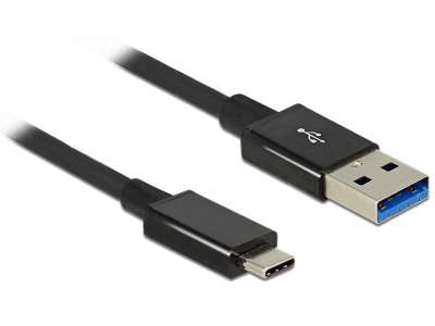 DeLOCK 1m USB 3.1 Gen 2 Type-C/Type-A USB-kabel USB 3.2 Gen 2 (3.1 Gen 2) USB A USB C Sort