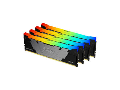 Kingston Technology FURY 64 GB 3200 MT/s DDR4 CL16 DIMM (sæt med 4) 1Gx8 Renegade RGB