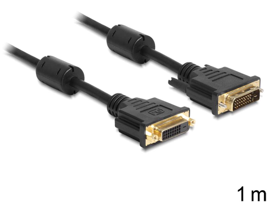 DeLOCK DVI-D/DVI-D 1m DVI kabel Sort