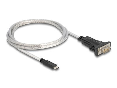 DeLOCK 64269 serielkabel Sort, Transparent 1 m USB Type-C DB-9