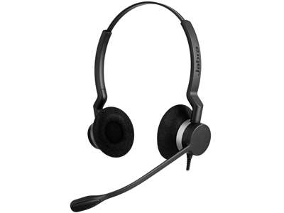 Jabra Biz 2300 QD Duo Siemens Headset Ledningsført Kontor/Callcenter Bluetooth Sort