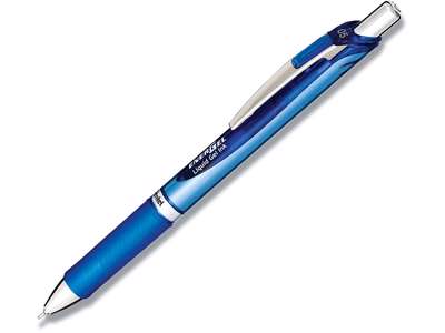 Rollerball gelpen, 0.5 mm, 0.25 mm, Blå, Pentel EnerGel Needlepoint BLN75-CO