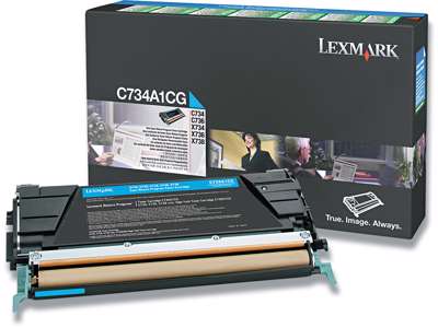 Toner, X746A1CG, Cyan-blå, 7.000 sider, Lexmark 