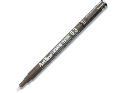 Fineliner, Sort, 0.3 mm, 1 stk, Artline Drawing System EK-233