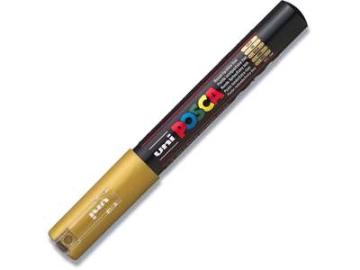 Paint marker, 0.7 mm, Guld, Ekstra-fin spids, uni Posca PC-1M