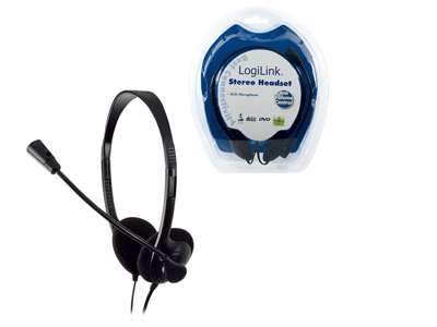 LogiLink Stereo Headset Earphones with Microphone Ledningsført Opkald/musik Sort