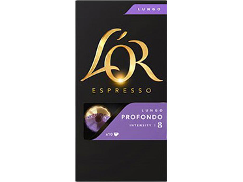 Kaffekapsler, Til Nespresso maskiner, Profondo Lungo, 10 stk pr pakke, L´OR 