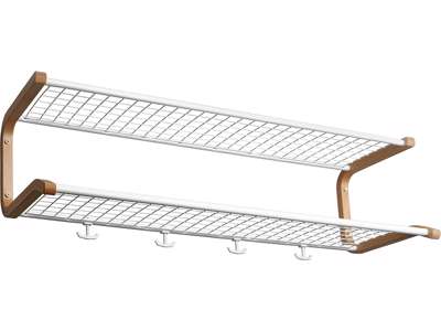 Hattehylde, Anna, L=1100 mm hvid/bøg dobbel usamlet, Essem Design DK